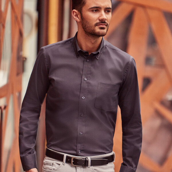 Russell Collection Long Sleeve Classic Twill Shirt Thumbnail