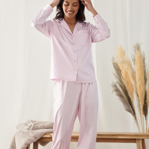 Towel City Ladies Satin Long PJ's Thumbnail
