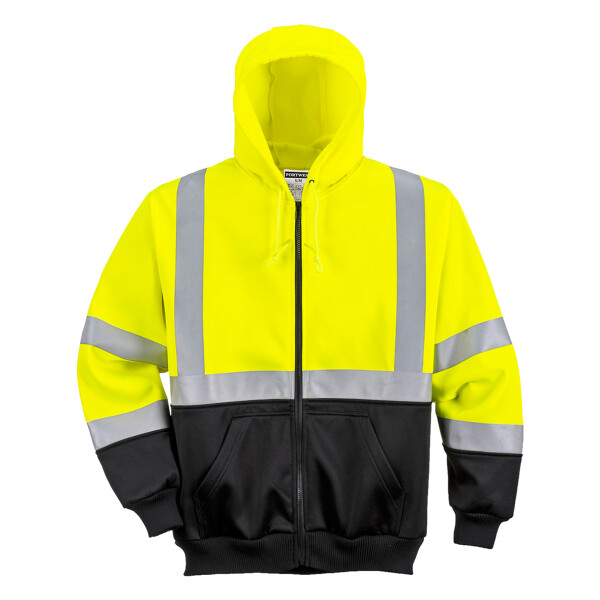Hi-Vis Two-Tone Zipped Hoodie Thumbnail